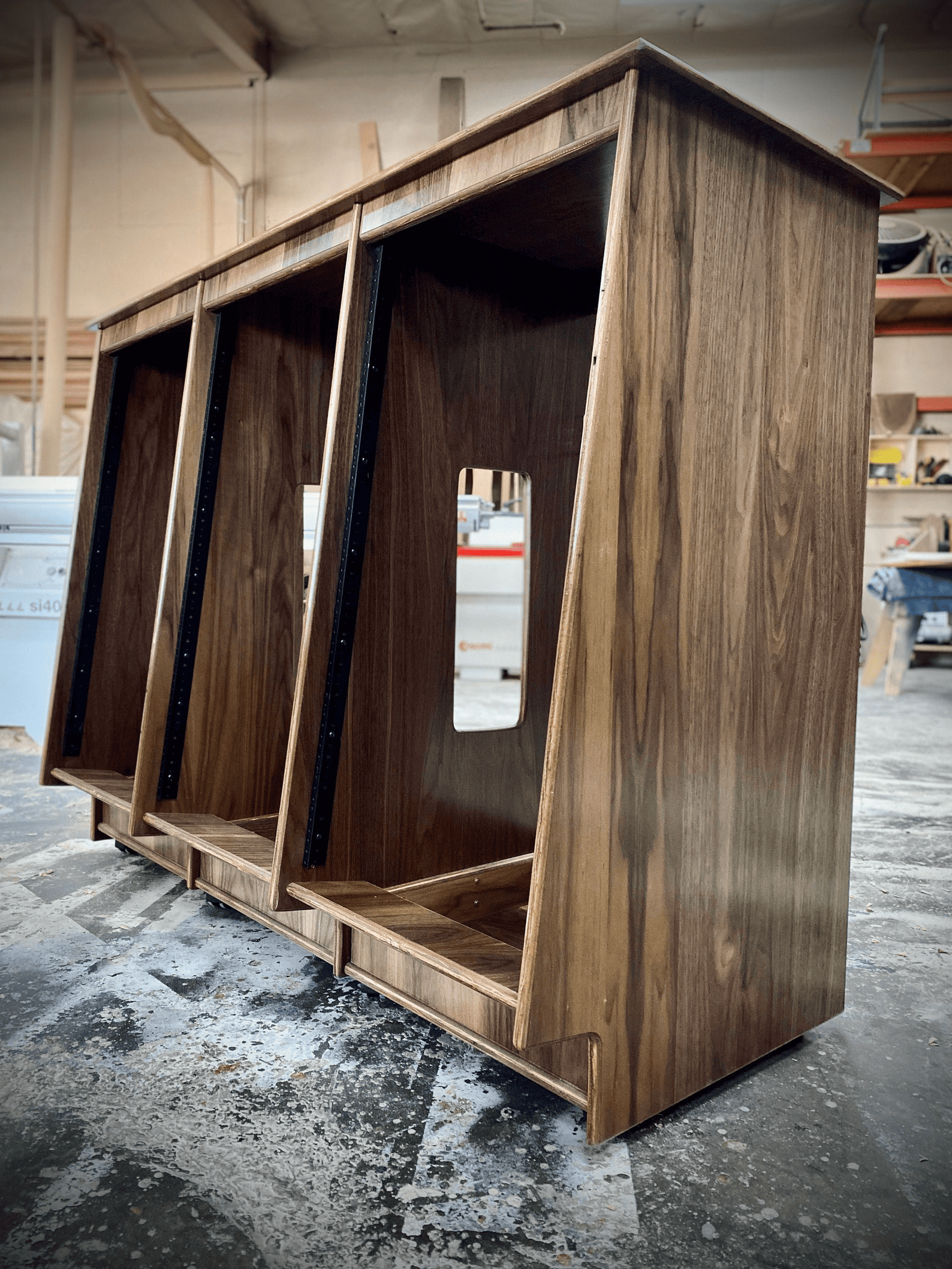 Wooden rack drawer units showing craftsmanship