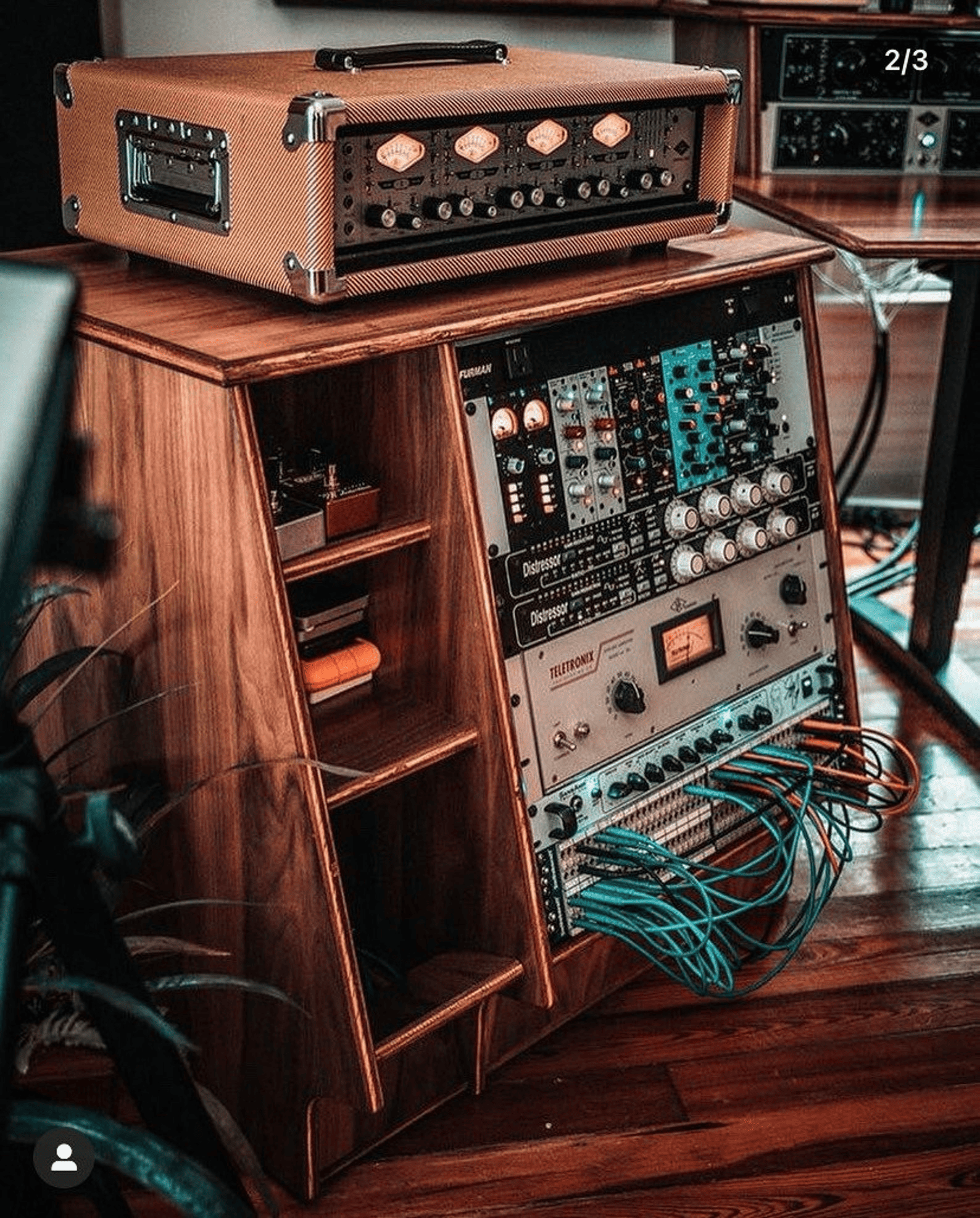 Empty wooden rack cabinet showing construction